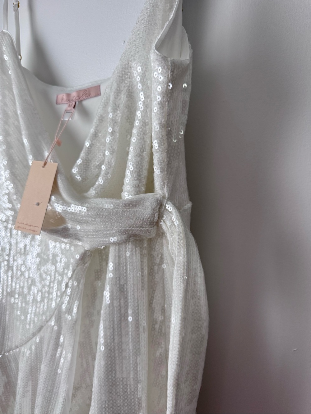 Hutch Zina sequin Wrap Dress in White size Medium - Picture 5 of 8